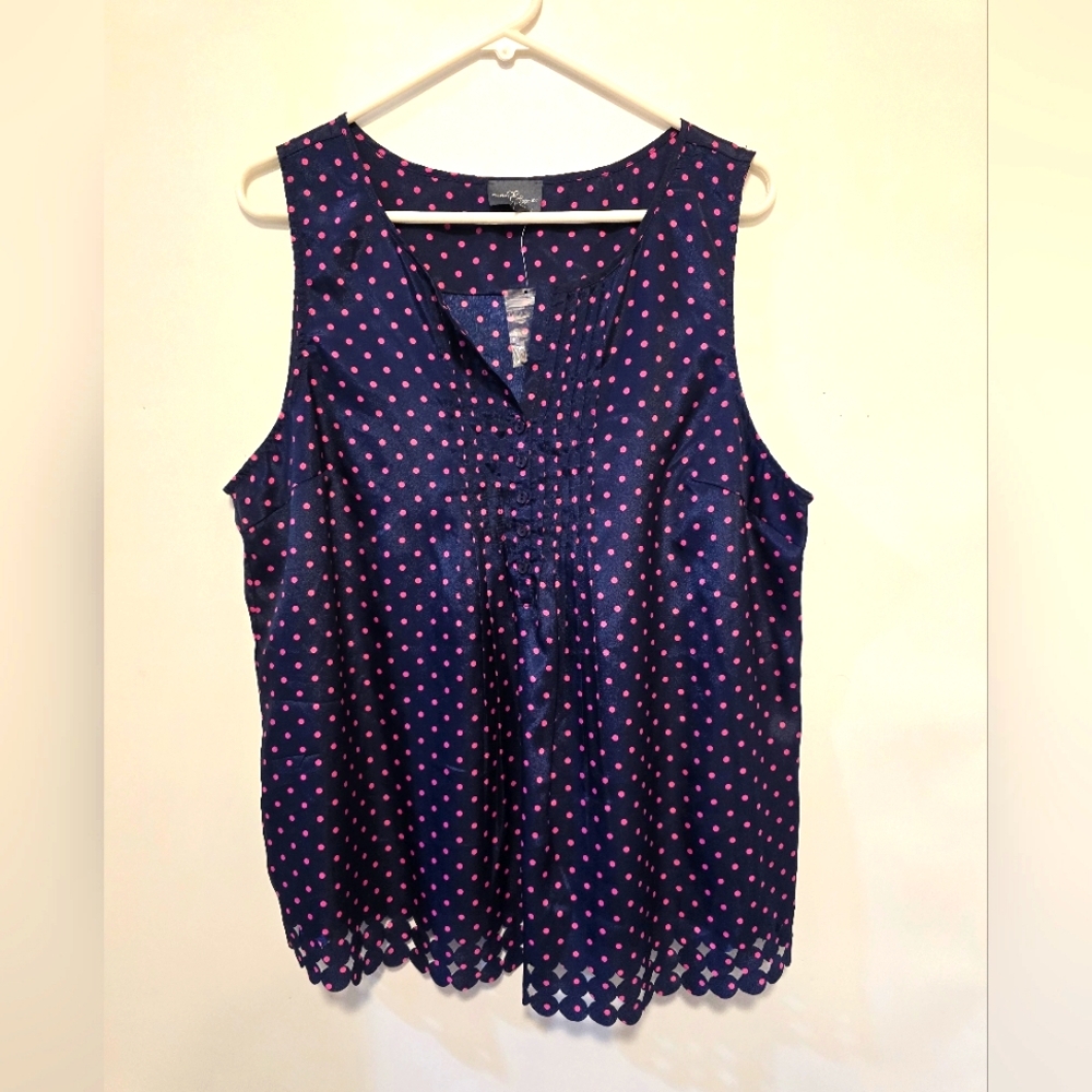 Market & Spruce Polka Dot Top NWOT